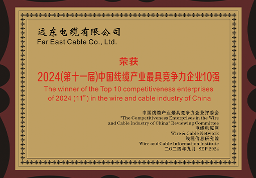 中國線纜產(chǎn)業(yè)最具競爭力企業(yè)10強